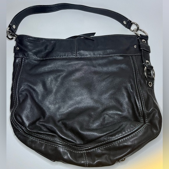 Black Coach shoulder bag purse with short and long straps. - Picture 2 of 5